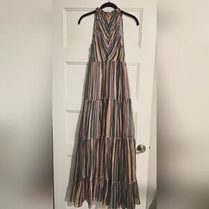 Hartly Love Sam Striped Sleeveless Multi-Color Long Dress sz xs